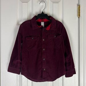 Tea Collection Boys Burgundy Cord Shirt Size 5